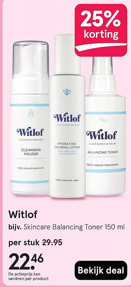 Witlof bijv. Skincare Balancing Toner 150 ml