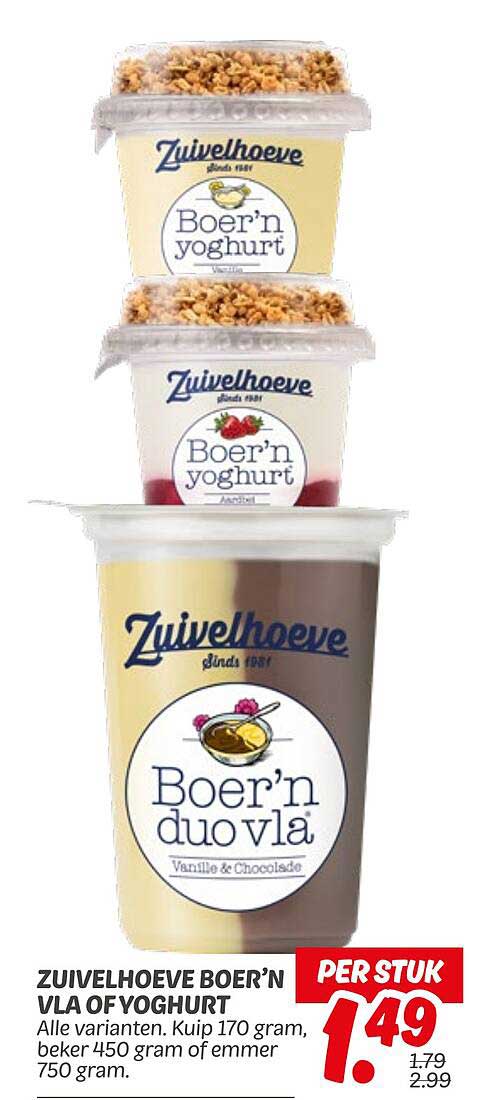 ZUIVELHOEVE BOER'N VLA OF YOGHURT