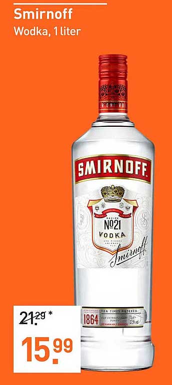 Smirnoff Wodka, 1 Liter aanbieding bij Gall &amp; Gall