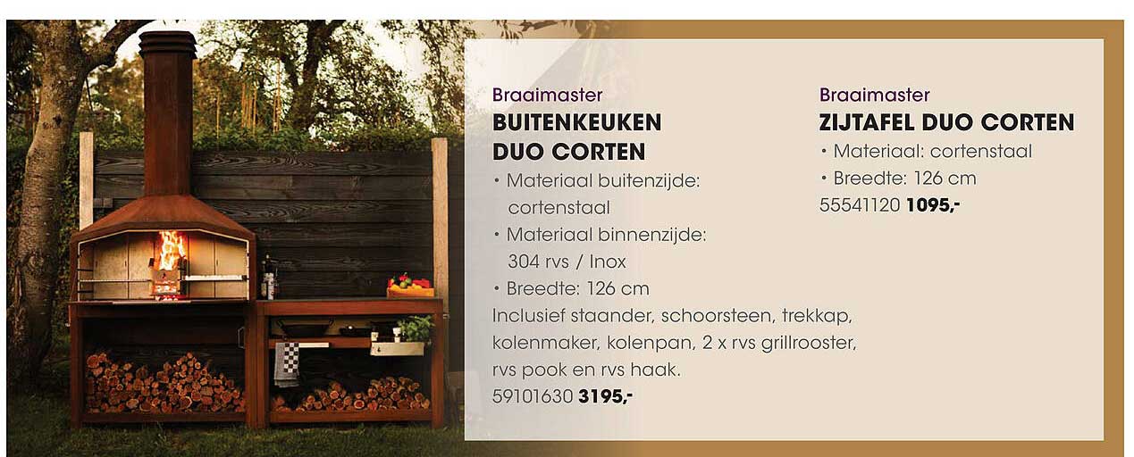 Buitenkeuken Duo Corten