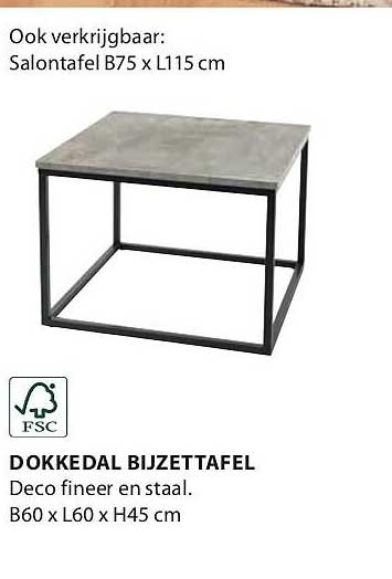 Dokkedal bijzettafel