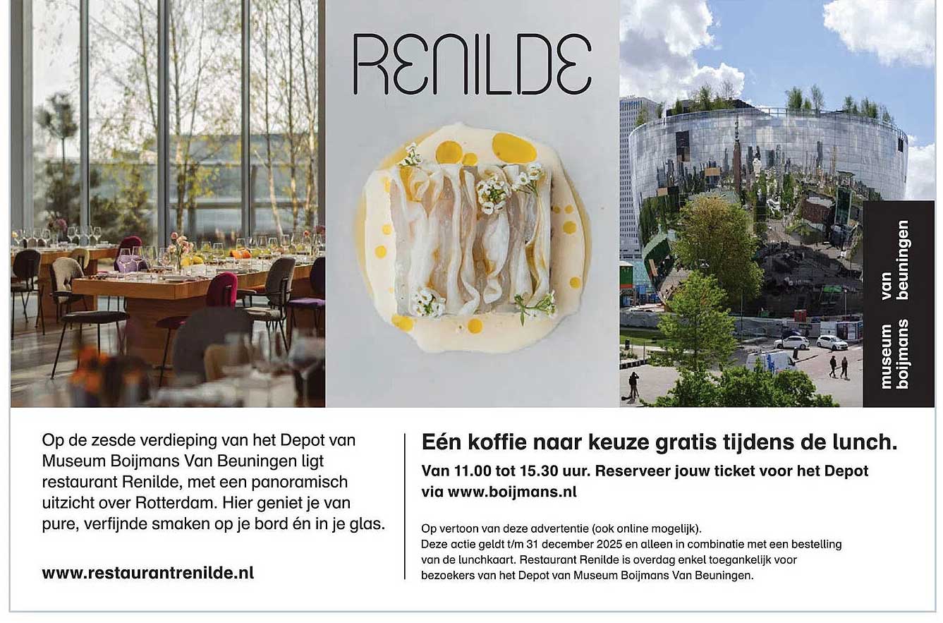 Eén koffie naar keuze gratis tijdens de lunch.