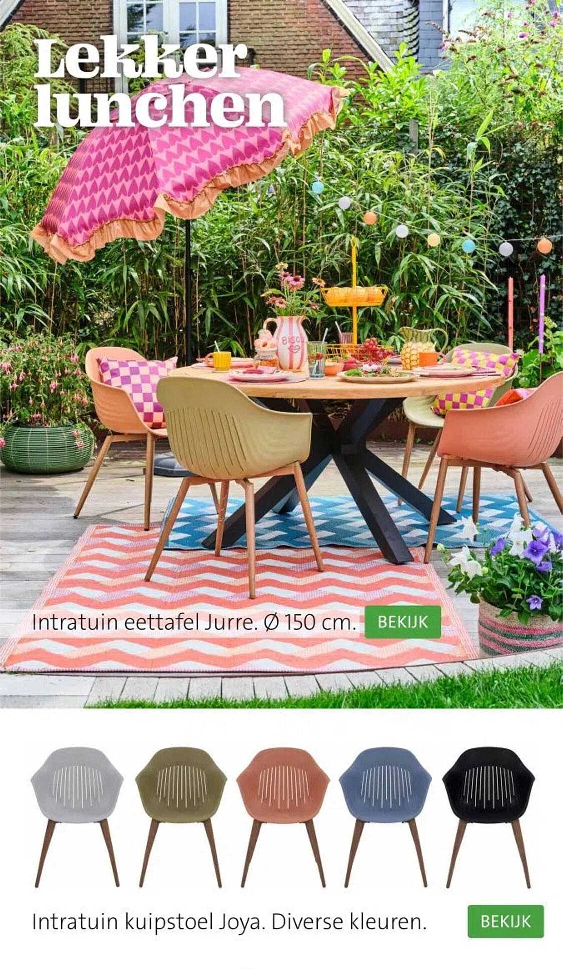 Intratuin eettafel Jurre. Ø 150 cm.