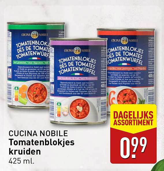 CUCINA NOBILE Tomatenblokjes kruiden 425 ml.