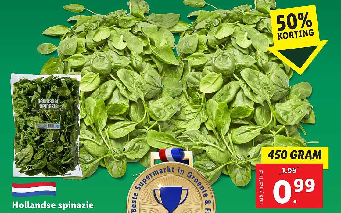 Hollandse spinazie 450 gram