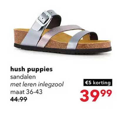 hush puppies sandalen met leren inlegzool maat 36-43