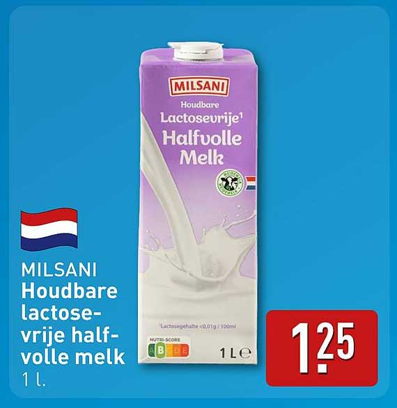 MILSAN I Houdbare lactosevrije halfvolle melk 1 L