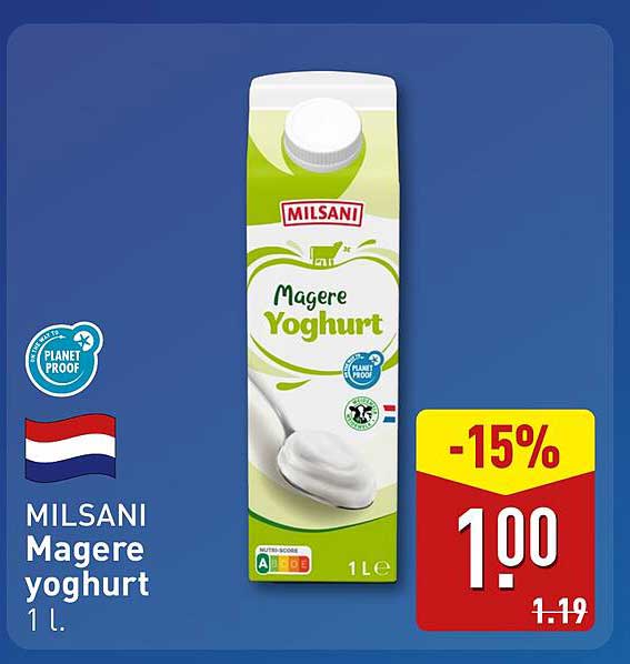 MILSANi Magere yoghurt 1 L