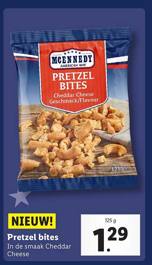 Nieuw! Pretzel bites in de smaak Cheddar Cheese