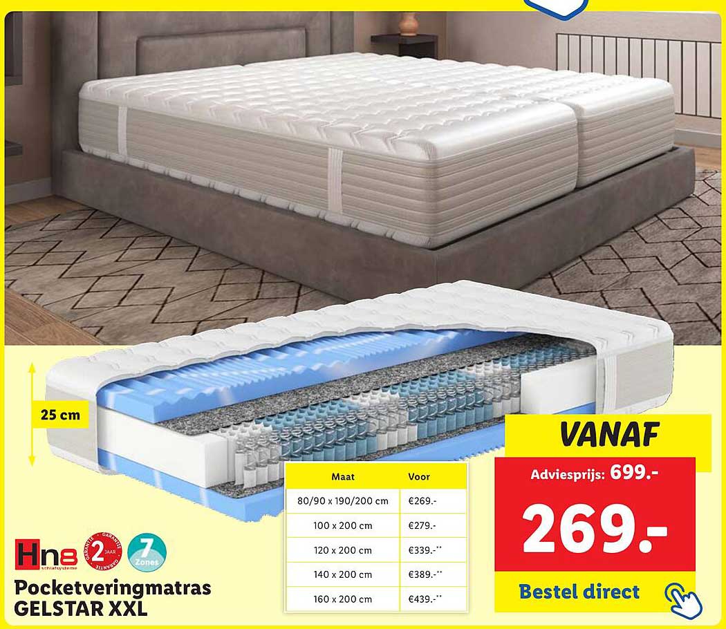 Pocketveringmatras GELSTAR XXL