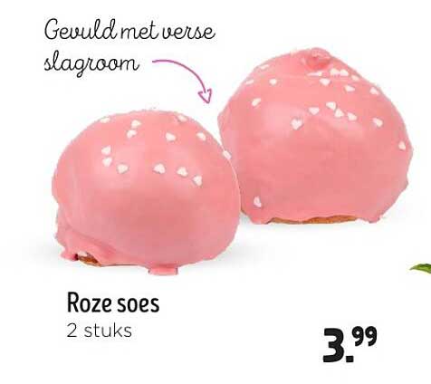 Roze soes 2 stuks