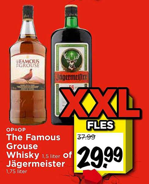 The Famous Grouse Whisky 1,5 liter of Jägermeister 1,75 liter