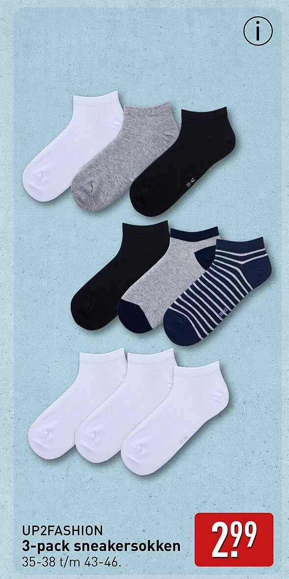 UP2FASHION 3-pack sneakersokken