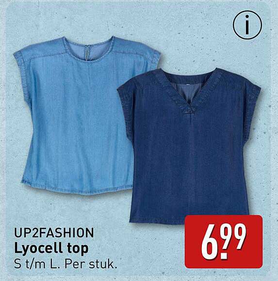 UP2FASHION Lyocell top S t/m L. Per stuk.