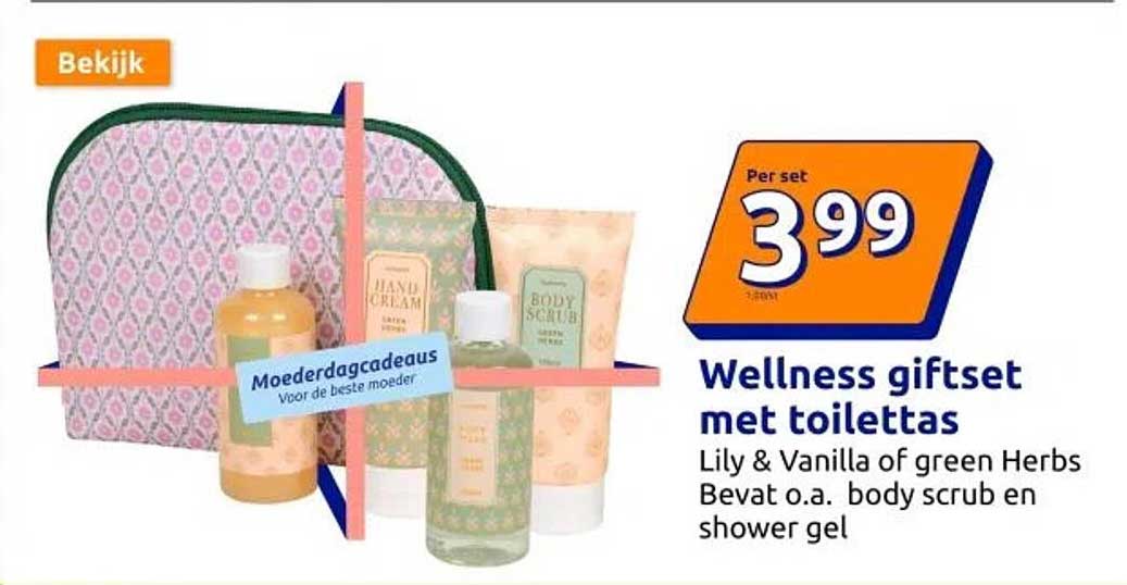 Wellness giftset met toilettas