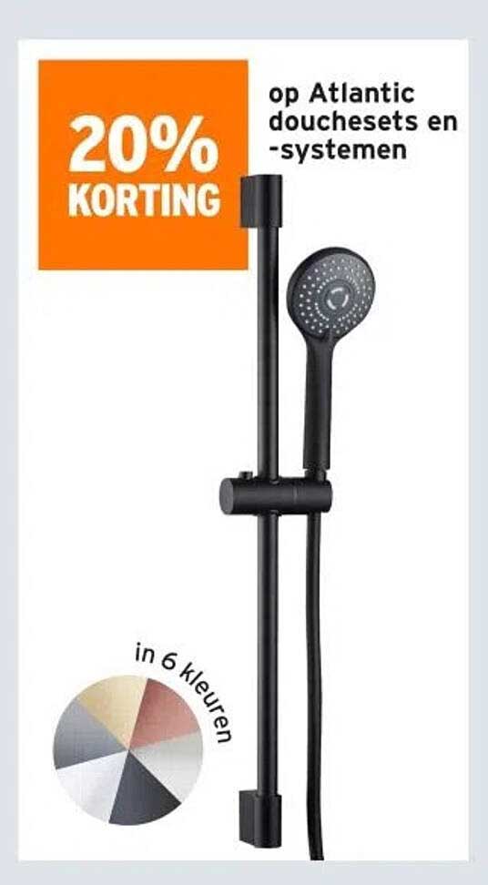 20% KORTING op Atlantic douchesets en -systemen
