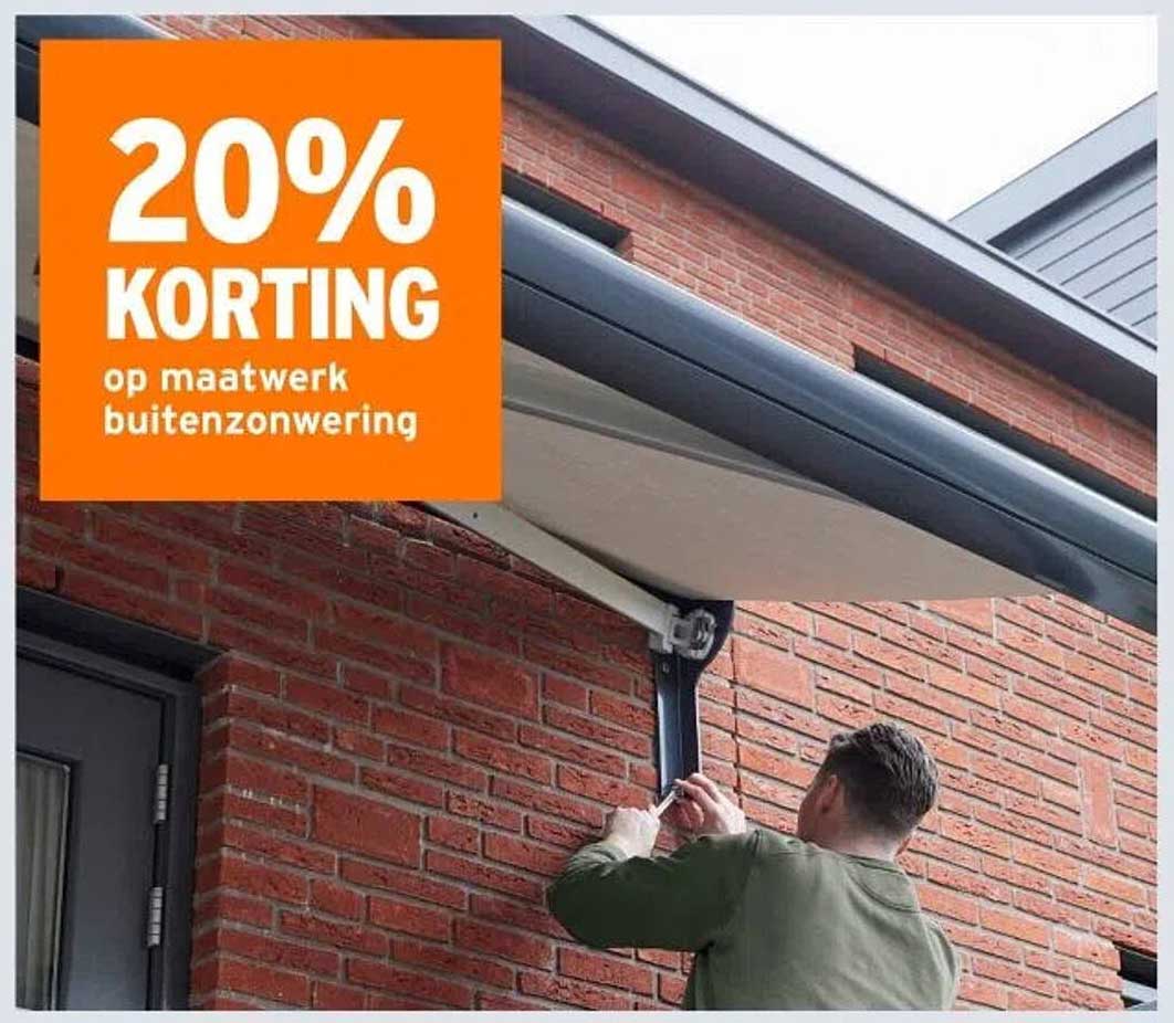 20% KORTING op maatwerk buitenzonwering