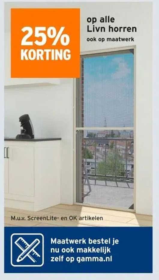 25% KORTING op alle Livn horren ook op maatwerk