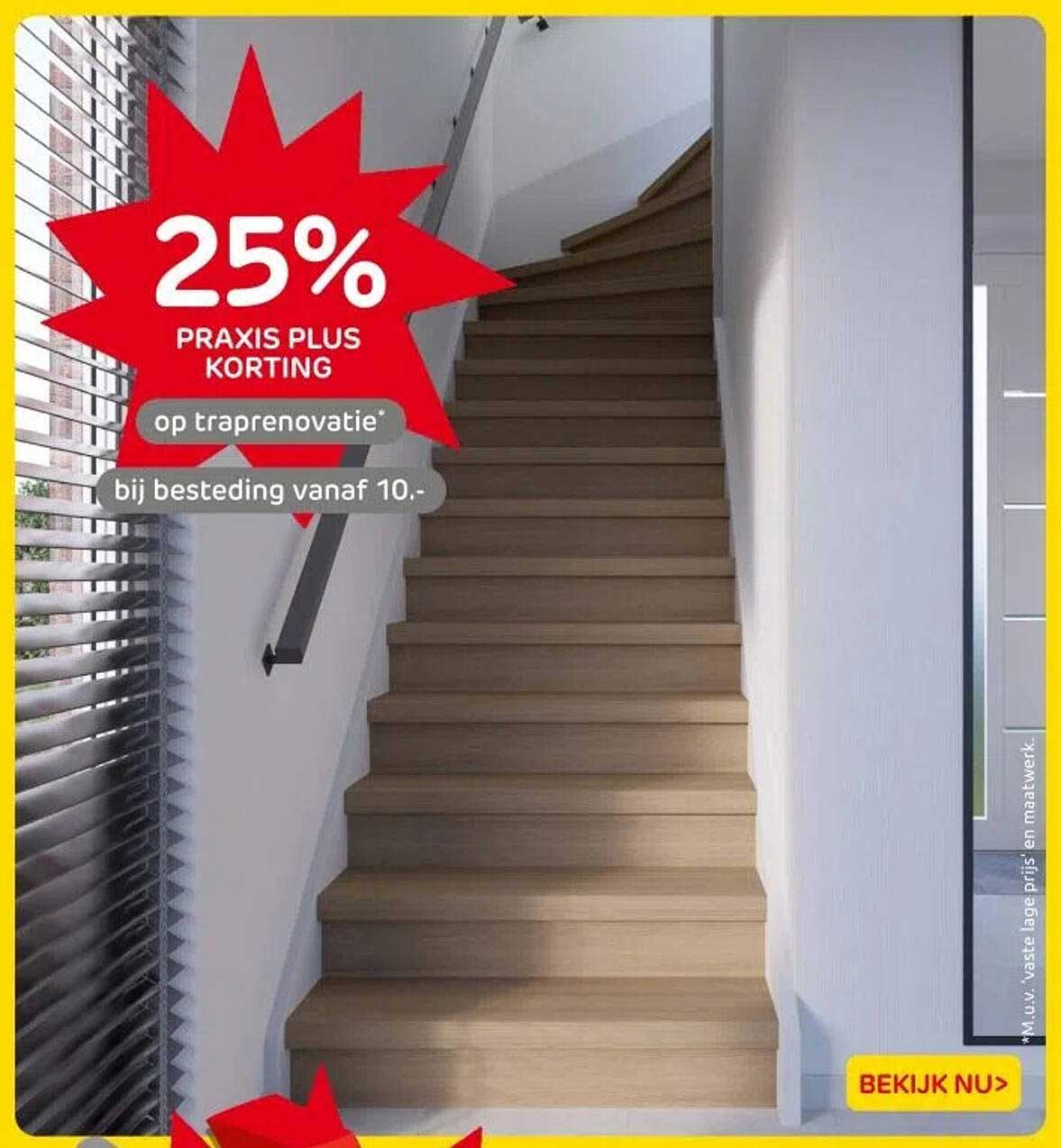 25% PRAKTIJKS PLUS KORTING op traprenovatie bij besteding vanaf 10.-