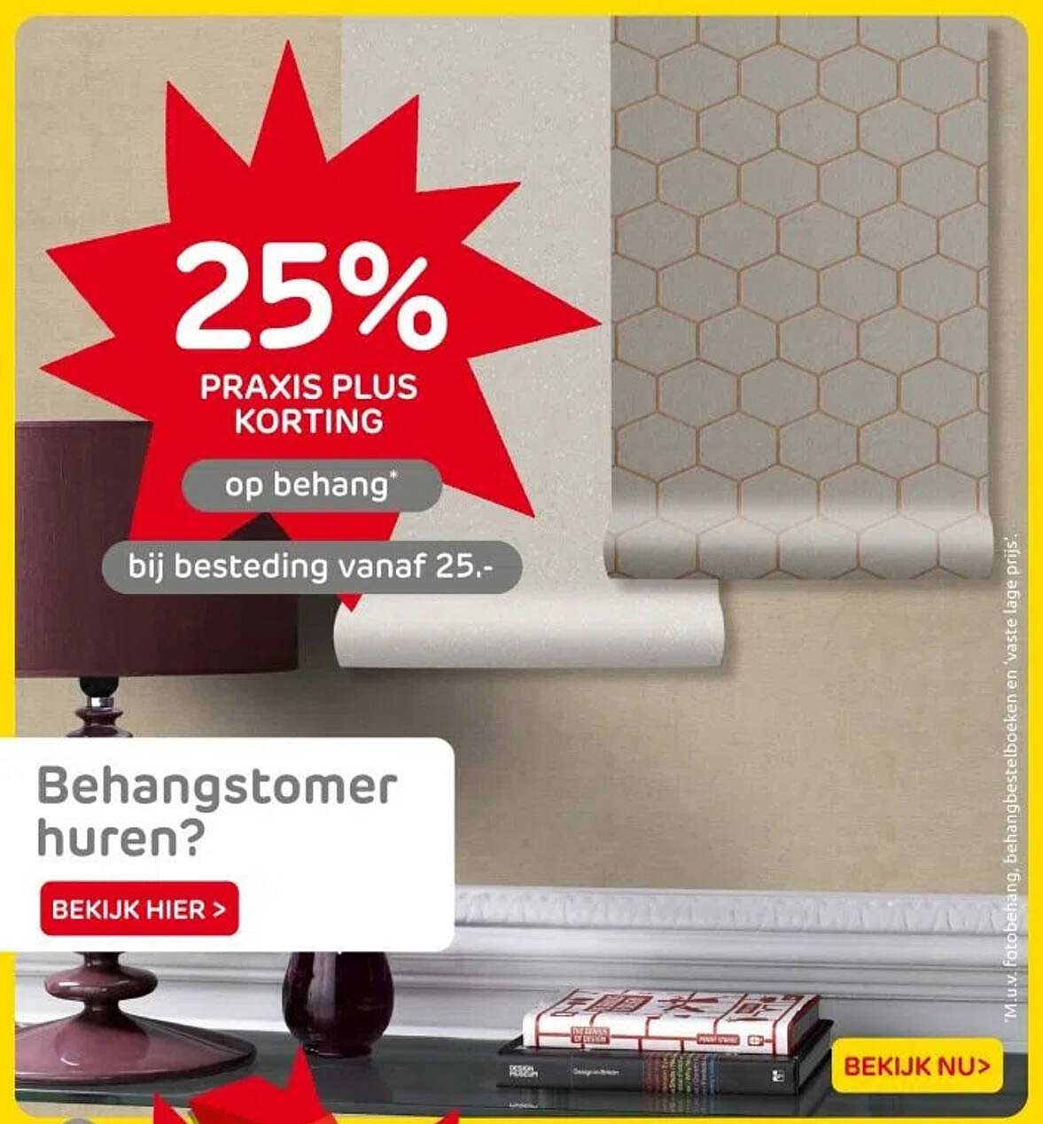 25% PRAXIS PLUS KORTING op behang bij besteding vanaf 25.-