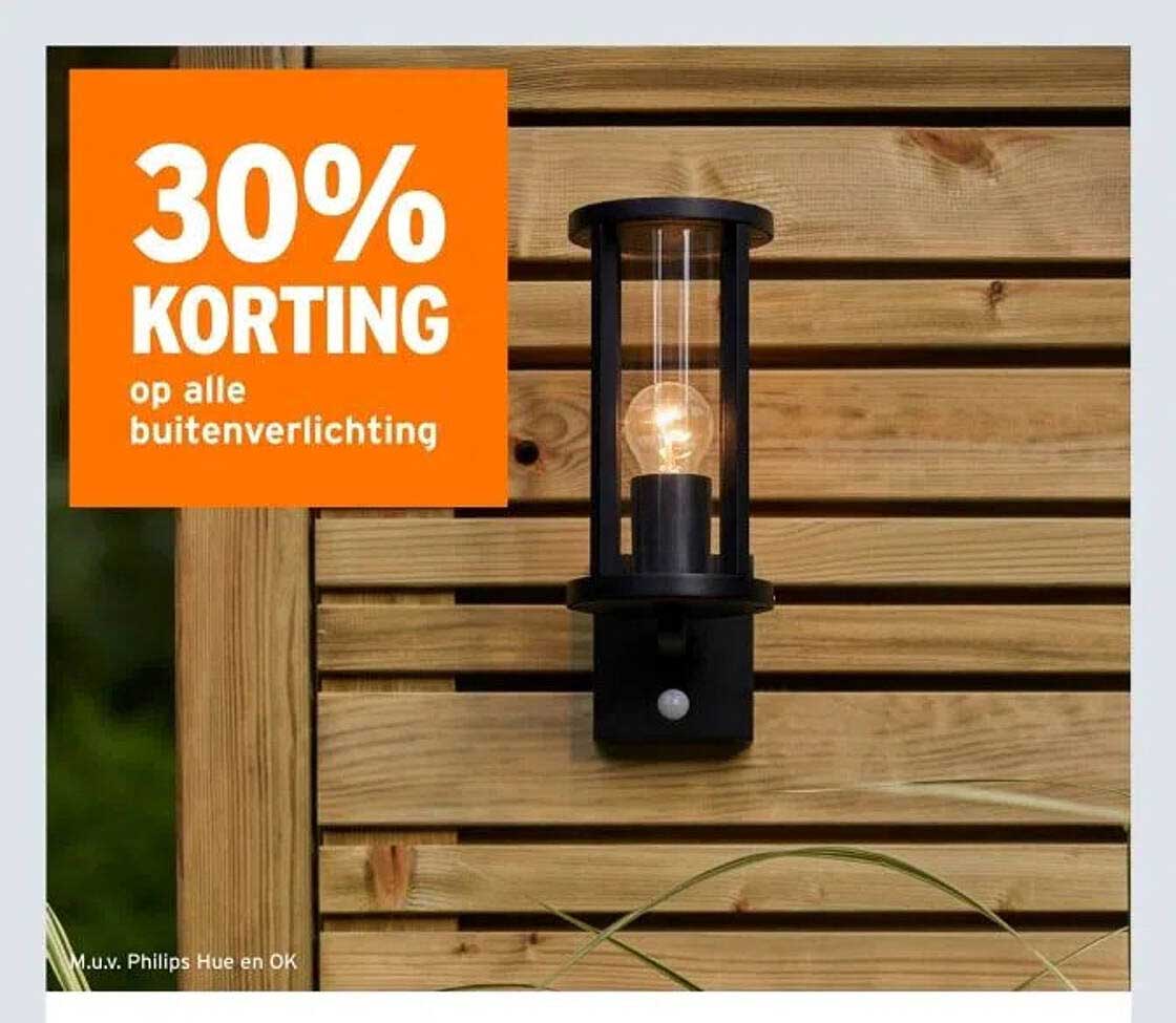 30% KORTING op alle buitenverlichting