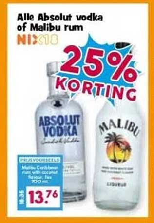 Alle Absolut vodka of Malibu rum NIX 18
