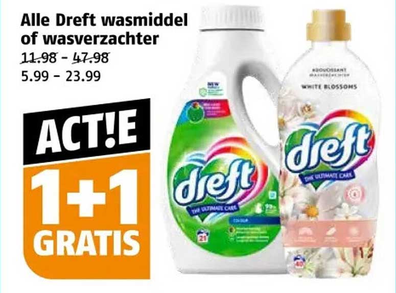 Alle Dreft wasmiddel of wasverzachter