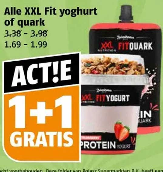Alle XXL Fit yoghurt of quark