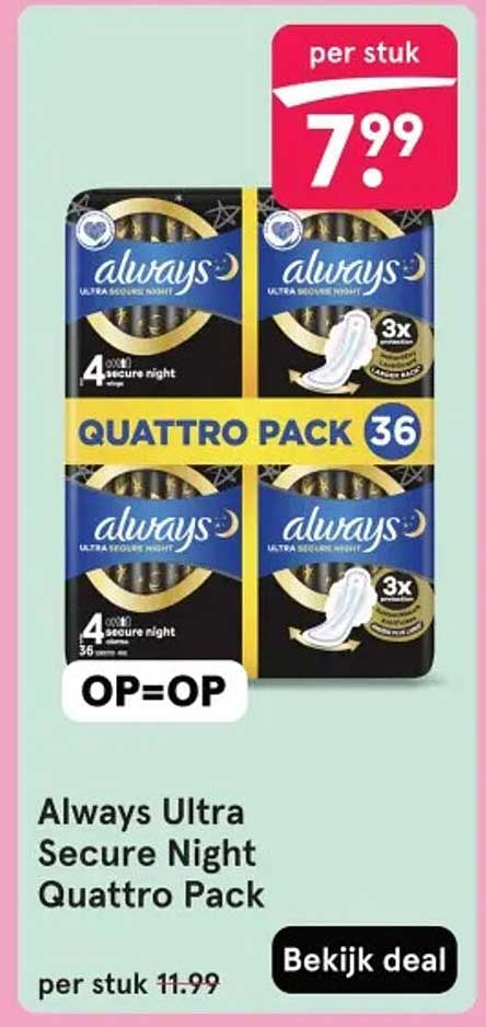 Always Ultra Secure Night Quattro Pack