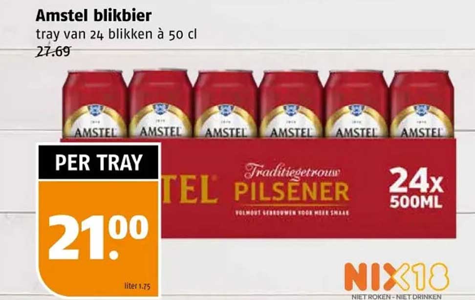 Amstel blikbier tray van 24 blikken à 50 cl