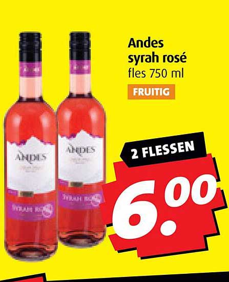 Andes syrah rosé fles 750 ml