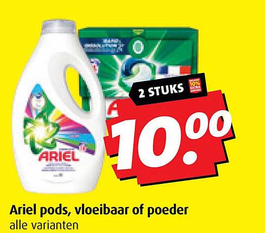 Ariel pods, vloeibaar of poeder alle varianten