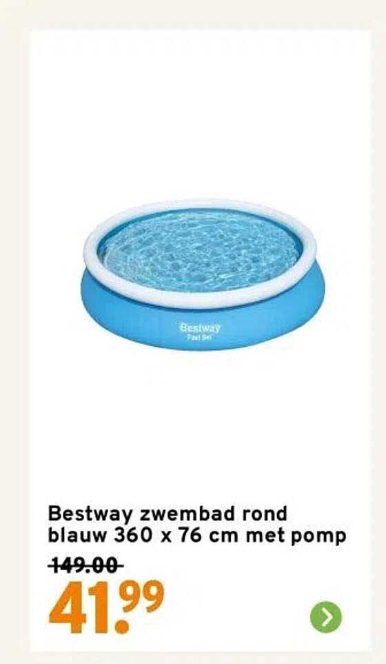 Bestway zwembad rond blauw 360 x 76 cm met pomp