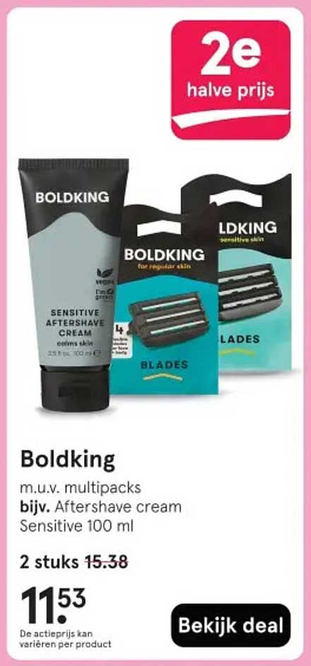 Boldking m.u.v. multipacks bijv. Aftershave cream Sensitive 100 ml