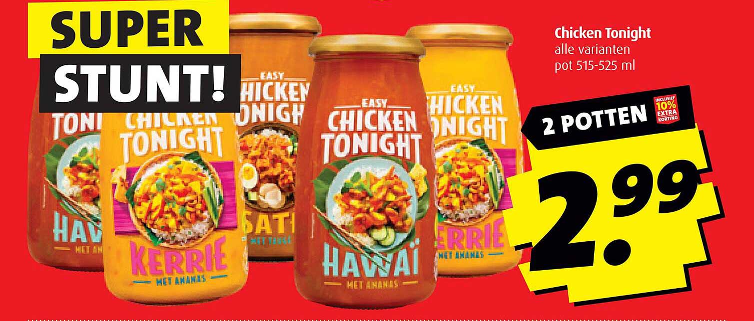 Chicken Tonight alle varianten pot 515-525 ml