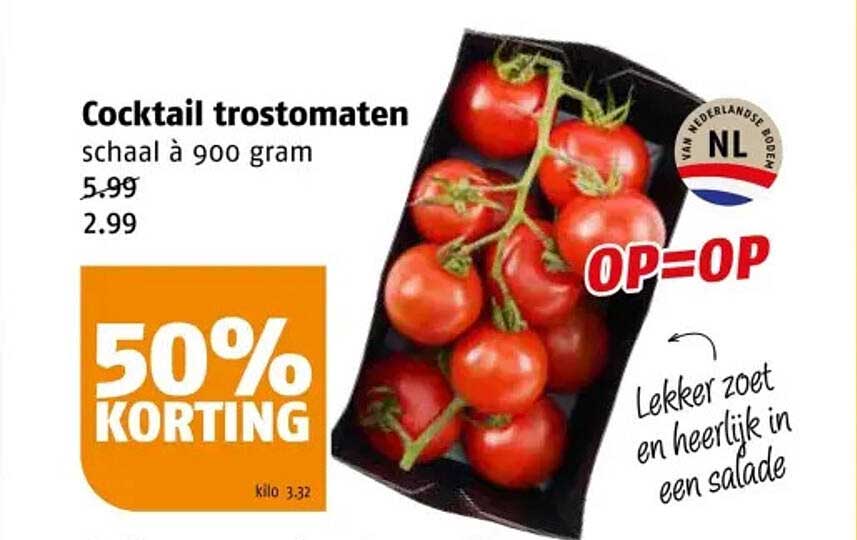 Cocktail trostomaten schaal à 900 gram