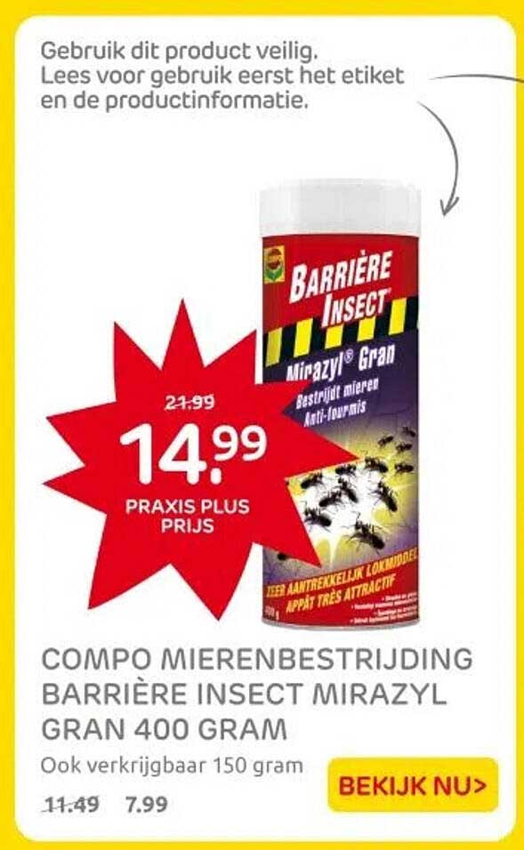 COMPO MIERENBESTRIJDING BARRIÈRE INSECT MIRAZYL GRAN 400 GRAM