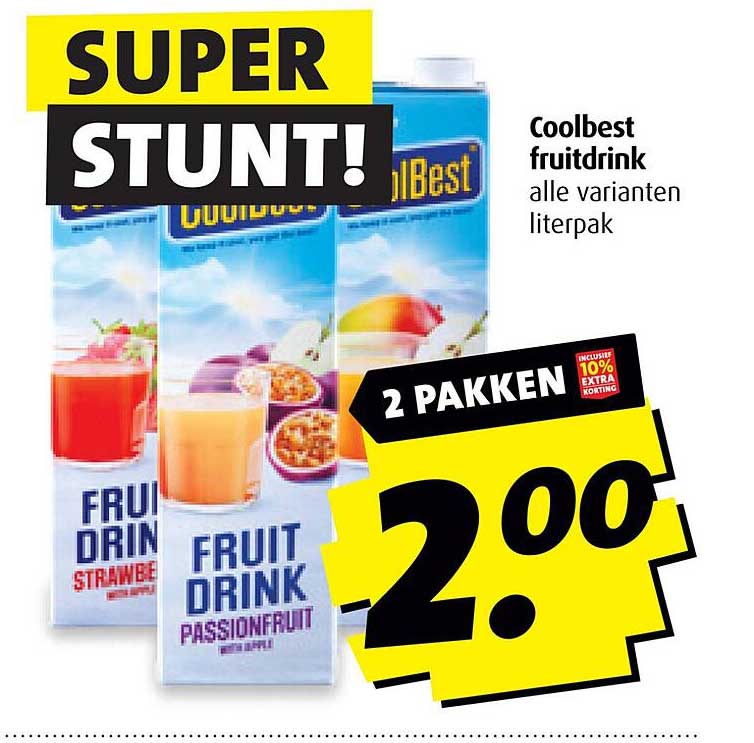 Coolbest fruitdrink alle varianten literpak