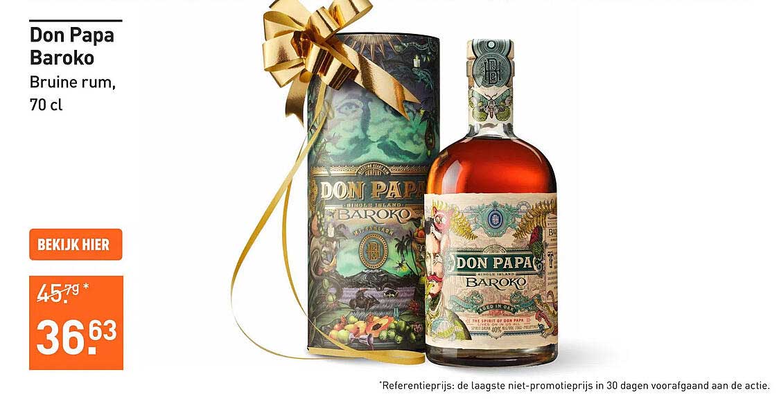 Don Papa Baroko Bruine rum, 70 cl