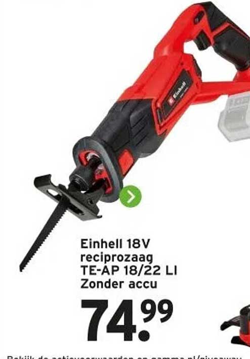 Einhell 18V reciprozaag TE-AP 18/22 LI Zonder accu