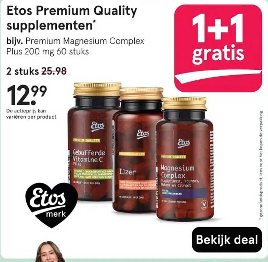 Etos Premium Quality supplementen* bijv. Premium Magnesium Complex Plus 200 mg 60 stuks