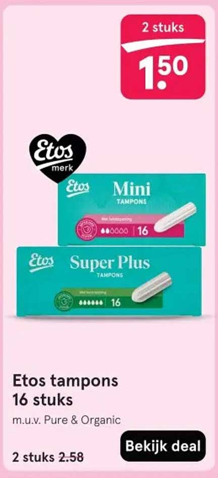 Etos tampons 16 stuks