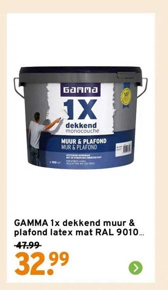 GAMMA 1x dekkend muur & plafond latex mat RAL 9010