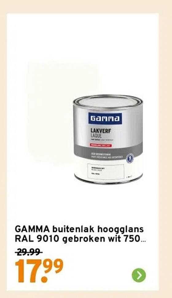GAMMA buitenlak hoogglans RAL 9010 gebroken wit 750 ml