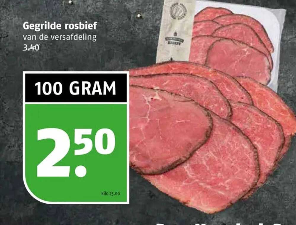 Gegrilde rosbeef van de versafdeling