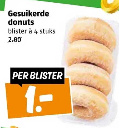 Gesuikerde donuts blister à 4 stuks
