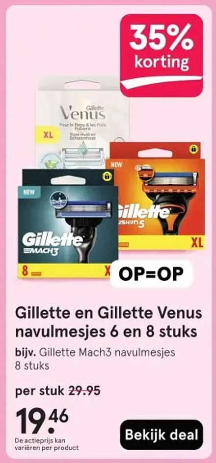 Gillette en Gillette Venus navulmesjes 6 en 8 stuks