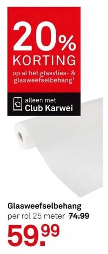 Glasweefselbehang per rol 25 meter