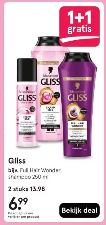 Gliss bijv. Full Hair Wonder shampoo 250 ml