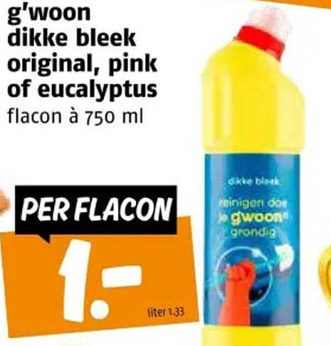 g'woon dikke bleek original, pink of eucalyptus